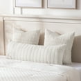 thumbnail image 3 of Fancy Homi Cream Boho Long Body Lumbar Decorative Throw Pillow Cover 20x54 inch for Bed Couch Bedroom Bench, Soft Corduroy Rectangle Solid Pillow Case 50x137 cm, Rustic Farmhouse Room Decor, 3 of 9