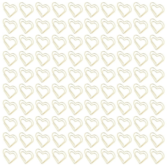 Metal Paper Clips, Heart  Shape Portable 100pcs Paper Clips For Home For Office For File Sorting Heart