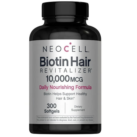 Biotin Hair Revitalizer 10000mcg | 300 Softgels | for Women and Men | Hair, Skin, and Nails Supplement | by NeoCell