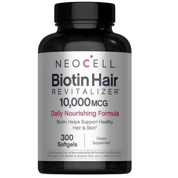 Biotin Hair Revitalizer 10000mcg | 300 Softgels | for Women and Men | Hair, Skin, and Nails Supplement | by NeoCell