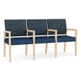 thumbnail image 1 of Pemberly Row Waiting Reception 3 Seat Tandem Seating Wood Frame in Blue, 1 of 5