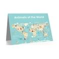 thumbnail image 2 of Animals Of The World Map Greetings Card Plus Envelope Blank inside, 2 of 3