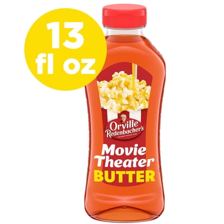 Orville Redenbacher's Movie Theater Butter Flavored Topping Oil, Movie Night Supplies, 13 fl oz. (Pack of 4)