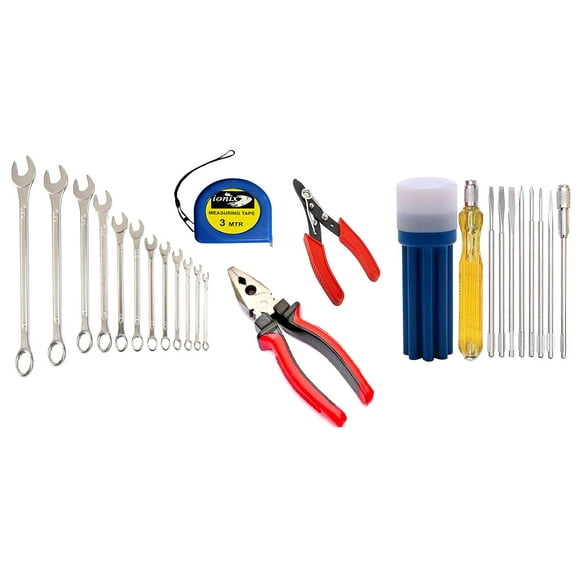 Tool Kit For Home Use Tool | Tool Box, Screw Driver Kit, Multipurpose Home Use | Essential Home Tools, Diy Kit, 20 Pieces - Multicolor, Pack Of 1 | Professional Quality Spanners, Durable