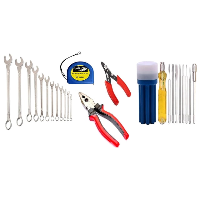 Tool Kit For Home Use Tool | Tool Box, Screw Driver Kit, Multipurpose Home Use | Essential Home Tools, Diy Kit, 20 Pieces - Multicolor, Pack Of 1 | Professional Quality Spanners, Durable