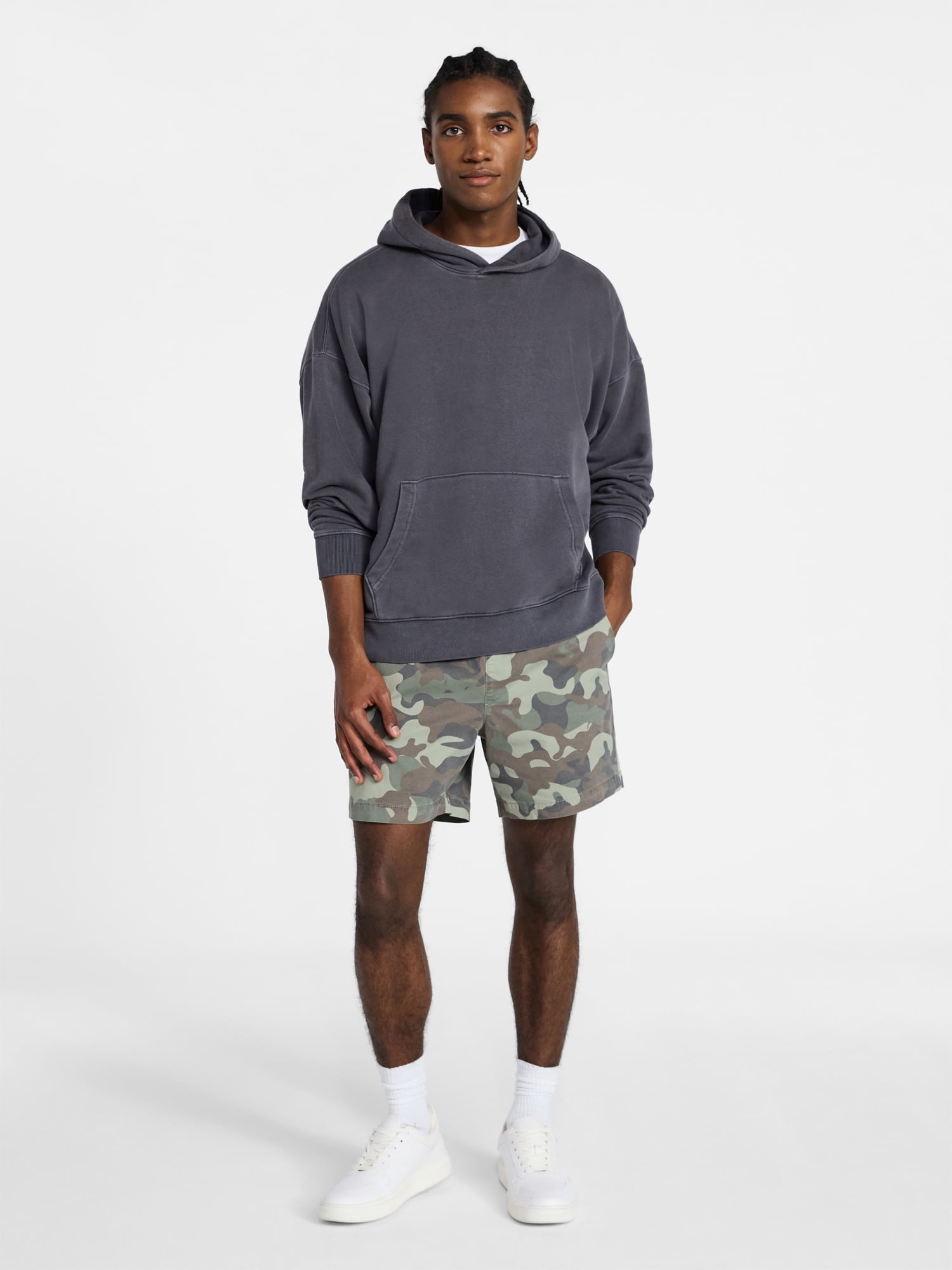 No Boundaries Flat Front Shorts, 6" Inseam, Men's XS-5XL