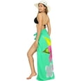 thumbnail image 4 of HAPPY BAY Women's Beach Bikini Swimwear Swim Cover up Wrap Skirt Bathing suit Summer Wraps Beachwear Sarong Coverups Swimsuits for Women One Size Green, Floral, 4 of 5