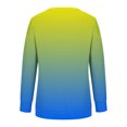 thumbnail image 3 of CLOISE Sweatshirt Women Gradient Pullover Sweatshirts Crew Neck Long Sleeve Hoodies Shirts Green Basic Tops Fall Cute Preppy Clothes XL, 3 of 3