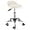 White, variant on Swivel Rolling Stool with Wheels Height Adjustable Stool Chair Drafting Chair with Backrest Black