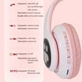 thumbnail image 6 of TCJJ Kids Wireless Headphones Cat Ear LED Light up Bluetooth Foldable Headphones over Ear w/Microphone for Online Distant Learning (Pink), 6 of 6