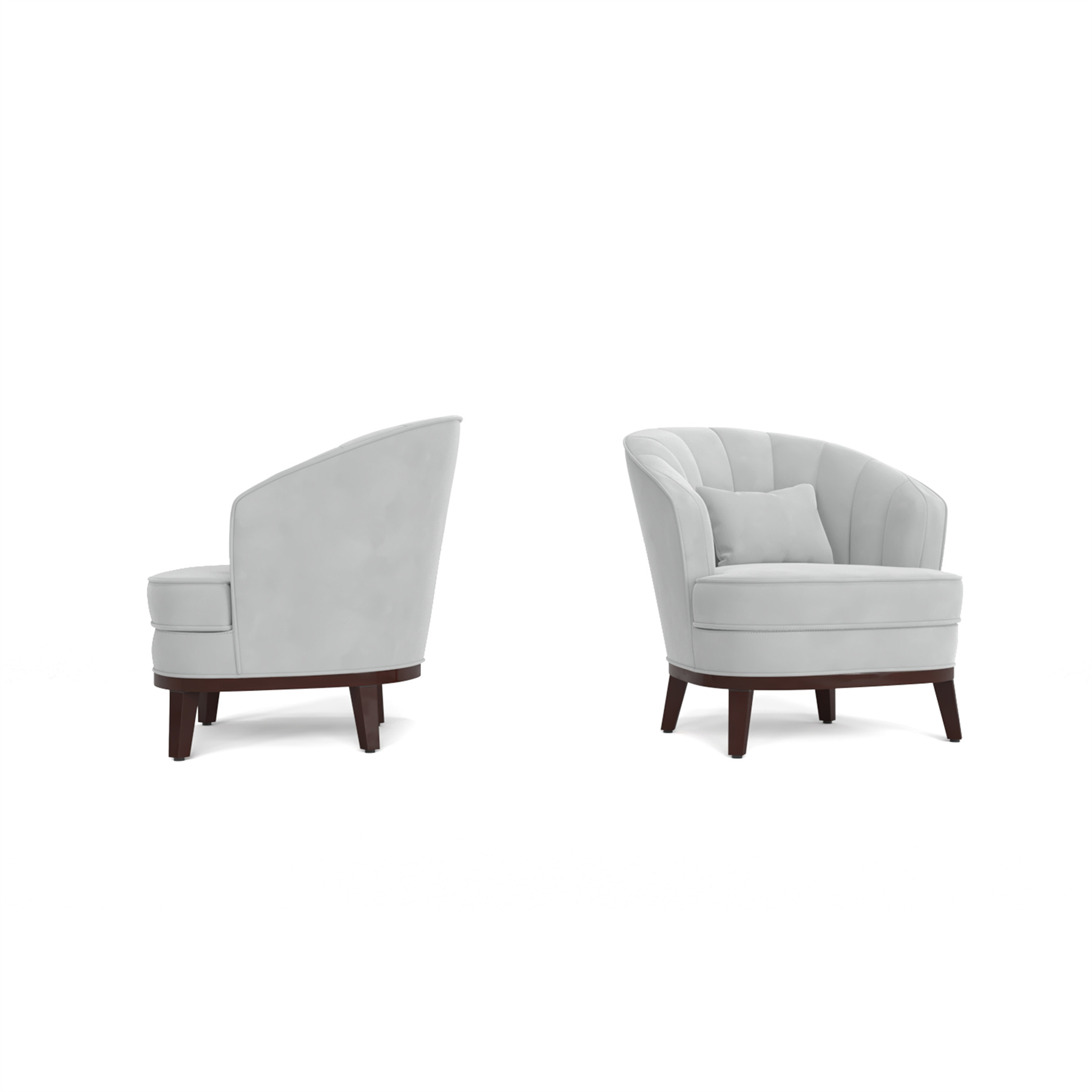 Ava Upholstered Barrel Accent Chair, Light Grey