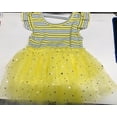thumbnail image 3 of Little Girls Dress, Rainbow Striped Pattern Round Neck Mesh Multi-Layer Ruffle Sleeve Hollow Back Outfit Sweet Summer Dress, 3 of 4