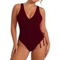 thumbnail image 3 of Taylonsss Women's Tankini Bathing Suit for Women Halter Deep V Cowl Neck Low Back Swimsuit, 3 of 8