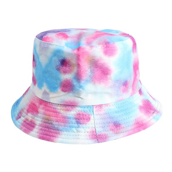 Xfvqtps Men and Women Fisherman Hats Gradient Color Painted Tie Dyed Double Sided Fisherman Hats Wear Outdoor Sunscreen Sun Hats On Both Sides Light Blue