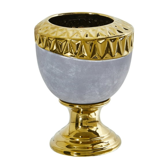 Nearly Natural Traditional 9.25" Regal Stone Vase with Gold Accents