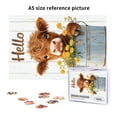 thumbnail image 6 of 1000 pcs 1000 Piece Vibrant Jigsaw Puzzle Hello Slogan Cute Calf & Flower,Challenging Brain Exercise,Unique Animal Art Wooden Puzzles 1000 Piece,for Puzzle Enthusiast Gifts,Stress relieving pleasure, 6 of 6