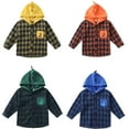 thumbnail image 5 of Esaierr Kids Boys Plaid Shirts Coat for Toddler Baby Hooded Plaid Shirt Long Sleeve Fall Dinosaur Winter Tops Jackets for 1-7Y, 5 of 5
