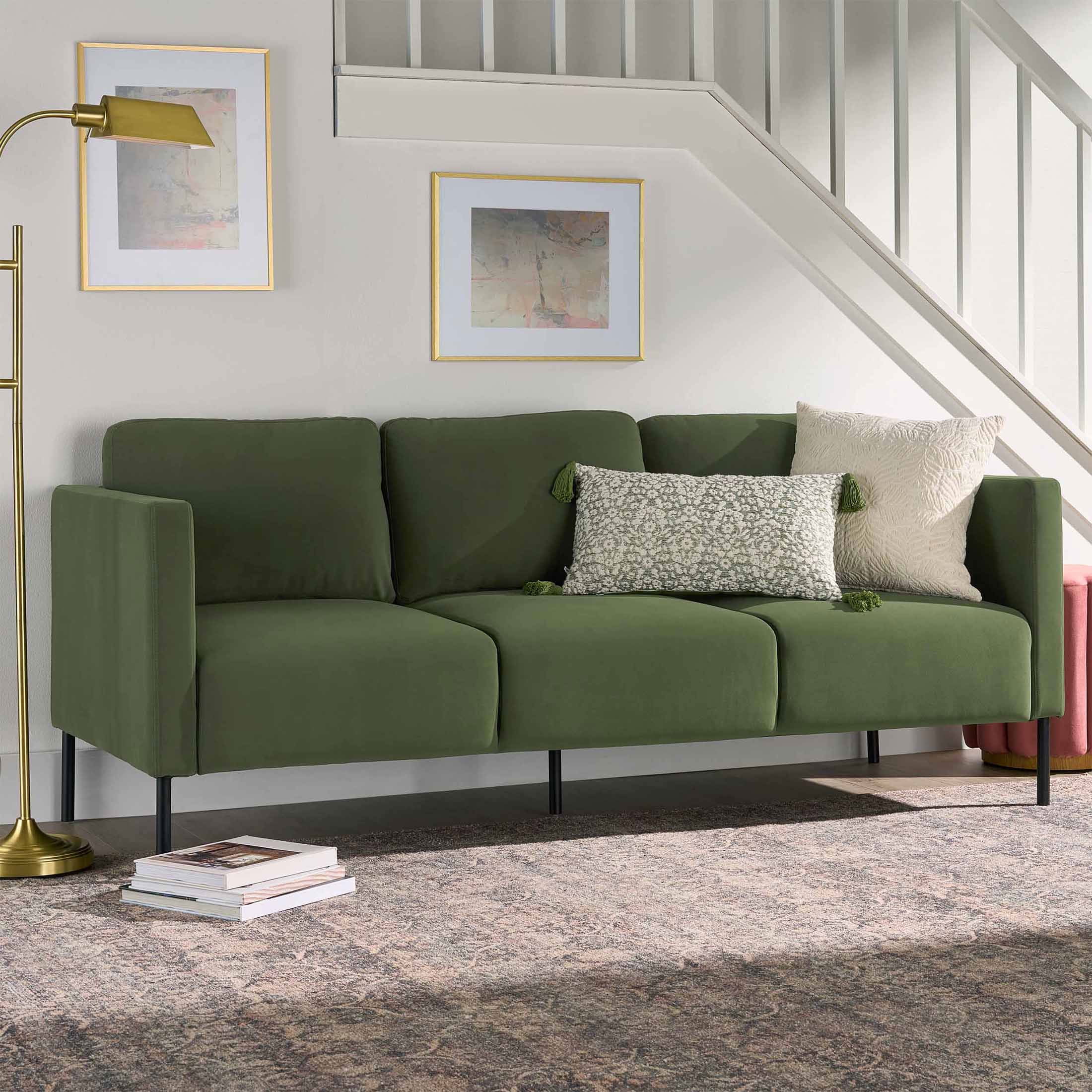 Better Homes & Gardens Wyatt Velvet Sofa, Sea Turtle