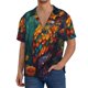 thumbnail image 1 of Balery Colorful Owl Forest Camisa Casual de Manga Corta con Botones para Hombre, Texturizada, Estilo Cubano, para Playa, Verano-XX-Large, 1 of 5