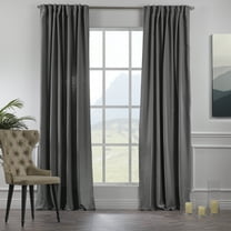 3S BROTHERS Solid Linen Look Curtains Drapes Home Decorative Set of 2 Panels Linen Window Curtains Hanging Back Tap & Rod Pocket Nursery Room Bedroom Office - Ligt Grey 52"x108" Each