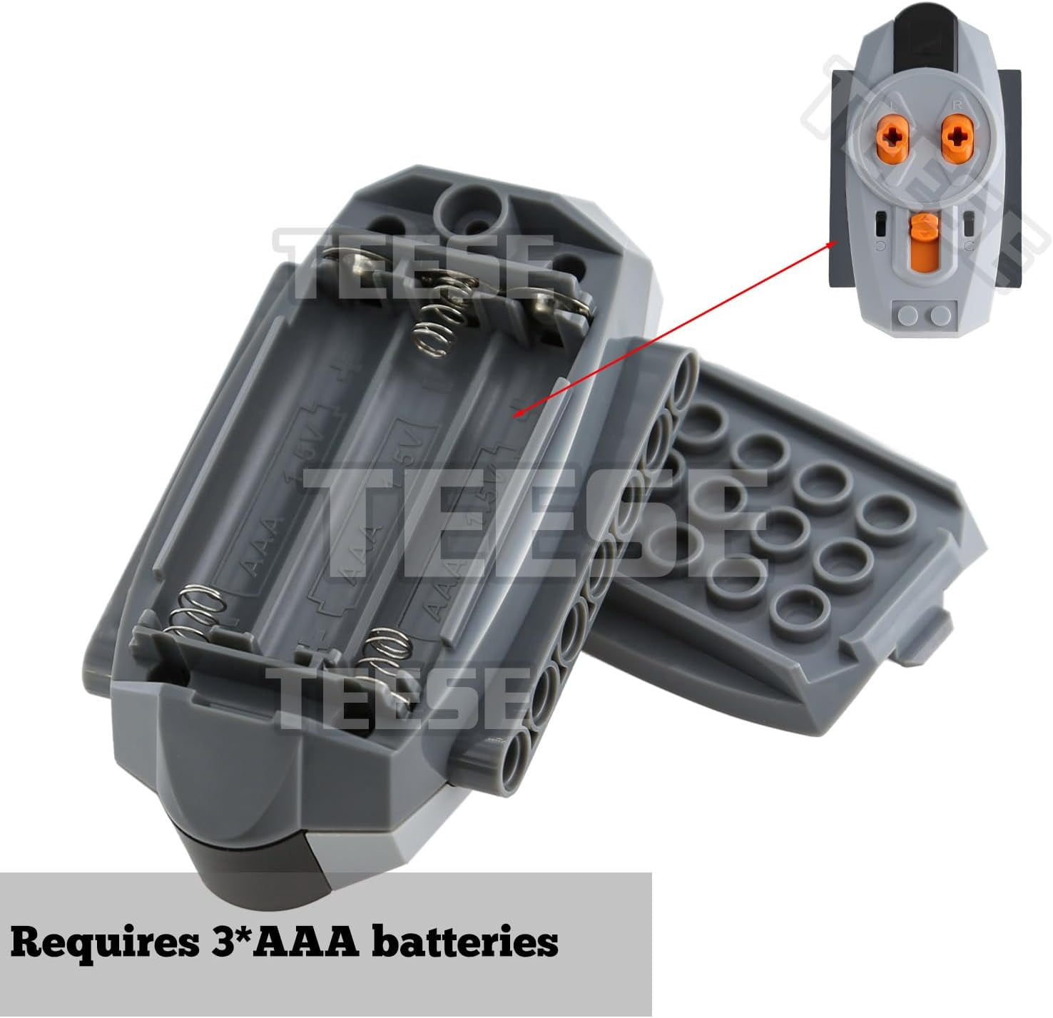 TEESE 5pcs Technic-Motor Set with Motor-Remote-Control-Receiver, Battery-Box, Compatible with Technic-Parts