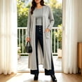 thumbnail image 2 of Ghalytn Women's Open Front Maxi Cardigan Long Sleeve Duster Coat with Pockets and Side Slits Casual Layering Outerwear, 2 of 6