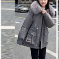 thumbnail image 5 of ZQUUVOU Women's Winter Puffer Jacket Warm Thicken Parka with Faux Fur Zipper Hood Fleece Lined Coat Full-Zip Coat Outerwear Gray, 5 of 5