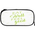 thumbnail image 3 of Eat Well Feel Good Pencil Case, Large Capacity Large Pen Holder Pouch, 3 of 4