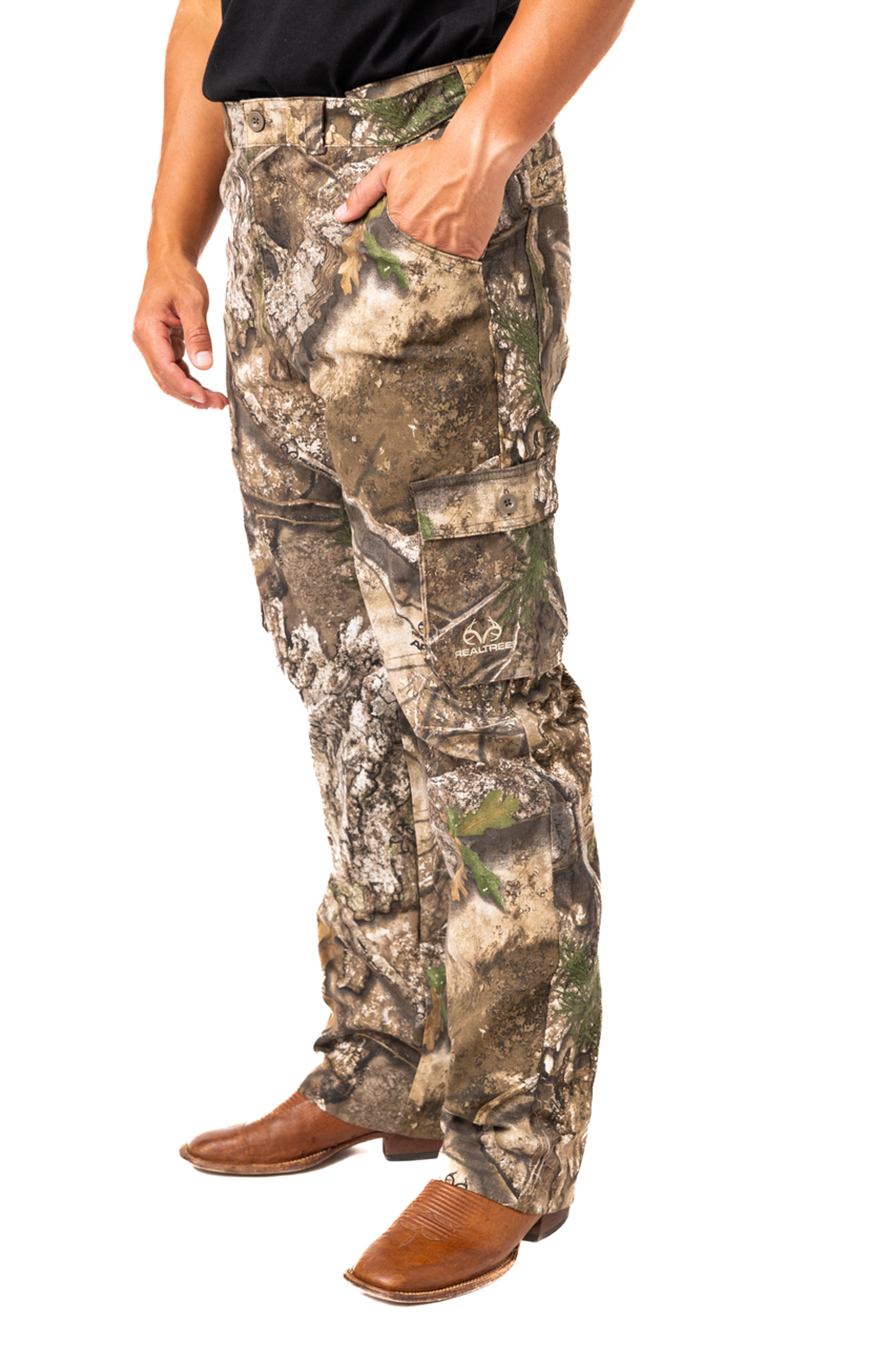 Realtree Men’s 6-Pocket Cargo Camo Hunting Pants , Regular Fit, Straight Leg, Camo Pants for Outdoor, Hiking Wear | S-4X