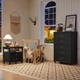 thumbnail image 4 of Joaxswe 5 Drawer Dresser for Bedroom, Tall Wood Dresser with Large Drawer & Delicate Handles for Closet, Living Room, Hallway, Black, 4 of 9