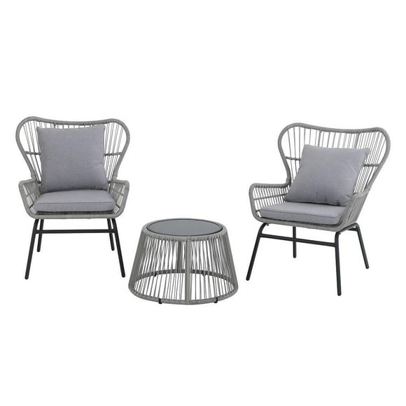 Set Bistro Mainstays 3 Piezas Gris Claro