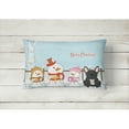 thumbnail image 2 of Carolines Treasures BB2345PW1216 Merry Christmas Carolers French Bulldog Black Canvas Fabric Decorative Pillow, 12H, 2 of 3