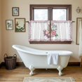 thumbnail image 4 of Easter Bunny Roses Tier Curtains 24 Inch Length, Pink Floral Spring Botanical Cafe Short Curtains for Bathroom Over Sink, Small Kitchen Curtain Light Filtering Tiered Drapes 2 Panels 27.5"Wx24"L, 4 of 8