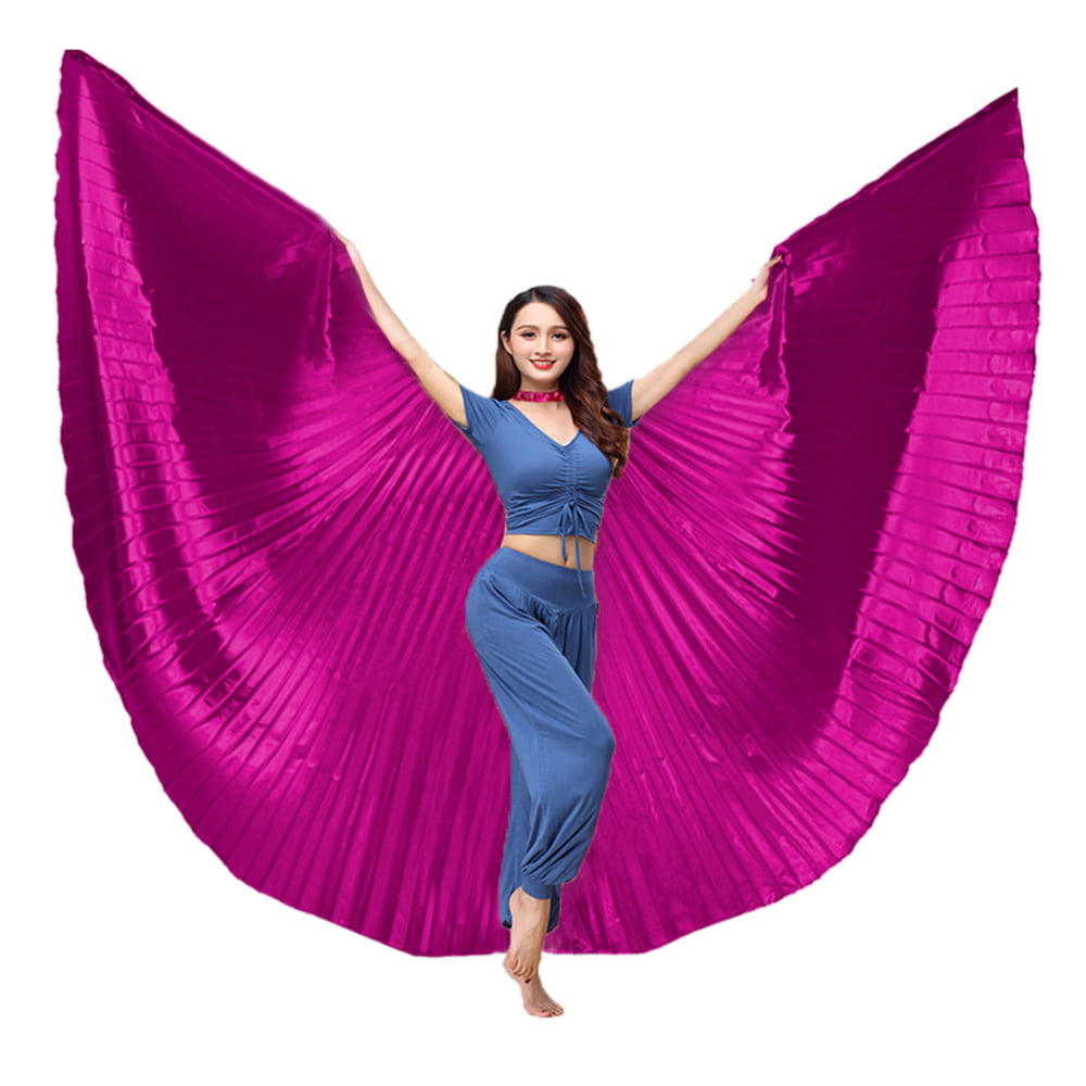 US Kids Belly Dance Costume Isis Wings Egyptian Dance Fancy Wings&Sticks&Bag 