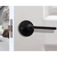 thumbnail image 3 of Cerradura de palanca para puerta de entrada resistente de color negro mate con llave, pomo para puerta de privacidad, cerradura universal para puerta de dormitorio, cerradura de tres palancas, 3 of 5
