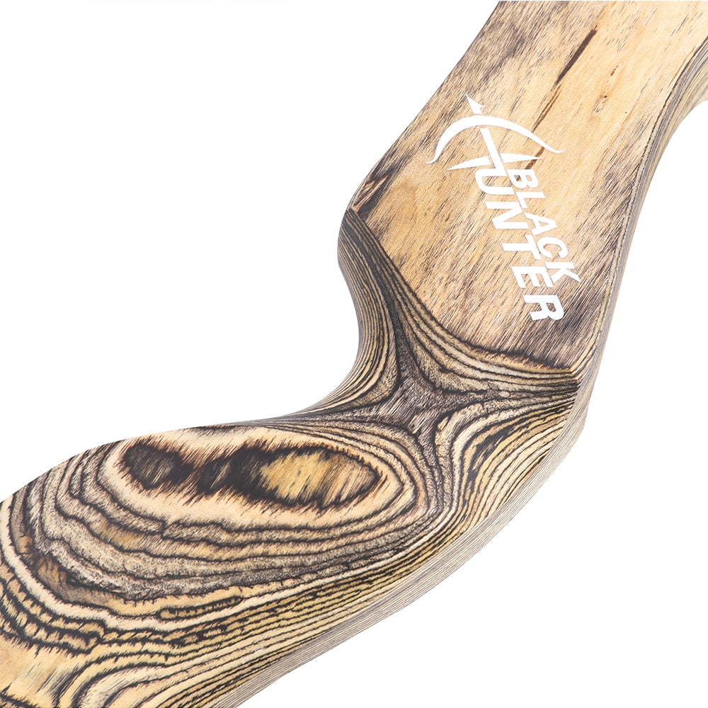 BLACK HUNTER Recurve Bow 20-60lbs Bamboo Core Limbs Wooden Riser Hunting Target