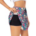 thumbnail image 3 of Running Shorts for Women, happy Skull rose Workout Athletic Shorts with Pockets, Lounge Yoga Shorts Women, 3 of 7