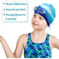 thumbnail image 4 of 3 Pieces Kids Swim Caps for Long Hair Silicone Swimming Cap for Girls Boys Kids Teens with Long Curly Hair Braids Dreadlocks Large Waterproof Swim Hat, 4 of 12