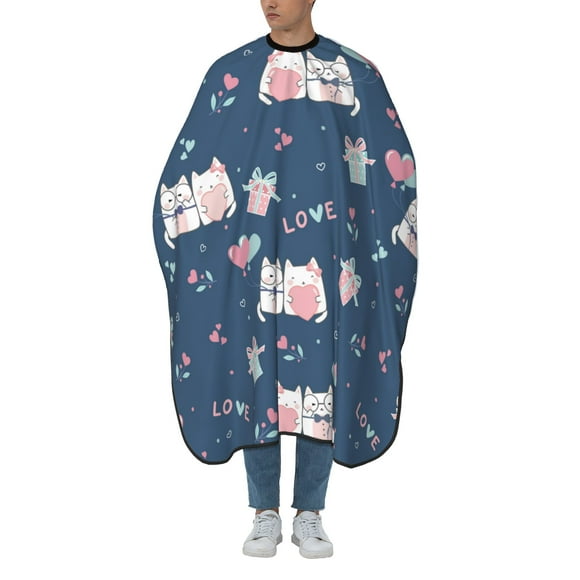 ZICANCN Hair Cutting Cape for Adults, Kawaii Pastel Cats Cape Salon Barber Cape for Hair Stylist Shampoo Capes Waterproof 55x66 IN