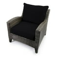 thumbnail image 3 of Jordan Manufacturing Sunbrella 46.5" x 24" Canvas Black Solid Rectangular Outdoor Deep Seat Chair Cushion Set with Welt, 3 of 11