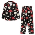 thumbnail image 3 of Suhoaziia Women Nightwear Gown Mushroom Flower Breathable Durable Indoor T-Shirt Long Sleeve Home Suit Skin Friendly Button PJ's Set Leisure Time Sleep Long Pants Size S, 3 of 6