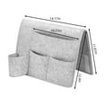 thumbnail image 3 of Bedside Caddy Storage Organizer Hanging Bag with 4 Pockets for Bed Frame, College Dorm, Sofa, or Chair in Black Gray Felt, 3 of 6