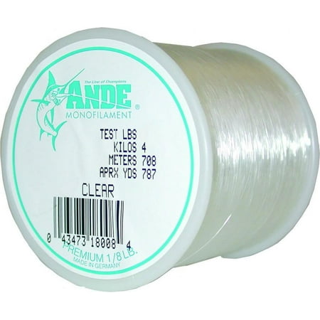 UPC: 0043473180060 | Ande A18-6C Premium Monofilament Fishing Line 1/8Lb Spool 6 lb 925 Yards Clear