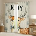 thumbnail image 2 of Feelyou Cartoon Reindeer Blackout Curtains Set of 2 (52x84 Each), Christmas Snowflake Window Curtains, Cute Deer Animal Curtains and Drapes, Luxury Bedroom Decor, 2 of 5