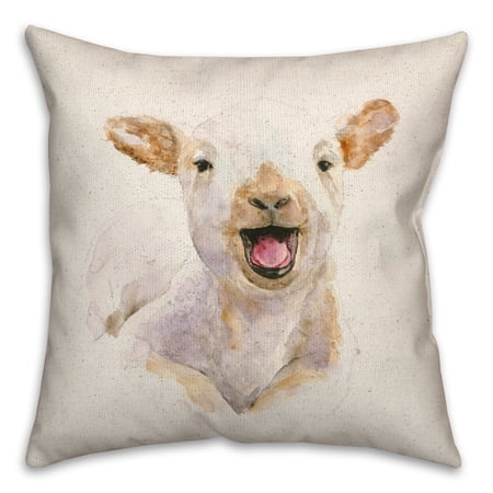 Creative Products Happy Baby Goat Painting 18x18 Spun Poly Pillow
