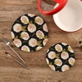 thumbnail image 3 of SKYSONIC 2 pcs Pumpkins Pink Flowers Pot Holders Trivets, Heat Resistant Trivets,Autumn Thanksgiving Day Cotton Thread Weave Mats for Hot Pads Pans Pot Bowl Teapot, 3 of 7