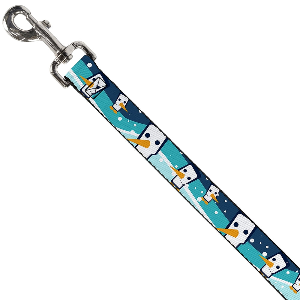 Buckle-Down Pet Leash, Dog Leash, Block Penguins Navy, 6 Feet Long 1.0 Inch Wide
