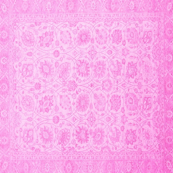 Ahgly Company Indoor Square Oriental Pink Traditional Area Rugs, 8' Square