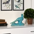 thumbnail image 2 of Ceramic Wood Pecker Bird Figurine on Branch Base Distressed Gloss Finish Turquoise, 2 of 2