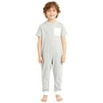 thumbnail image 2 of TiaoBug Boys Short Sleeve Zip Back Jumpsuit Special Needs Anti-Strip Romper Adaptive Clothing for Children Grey 8, 2 of 5